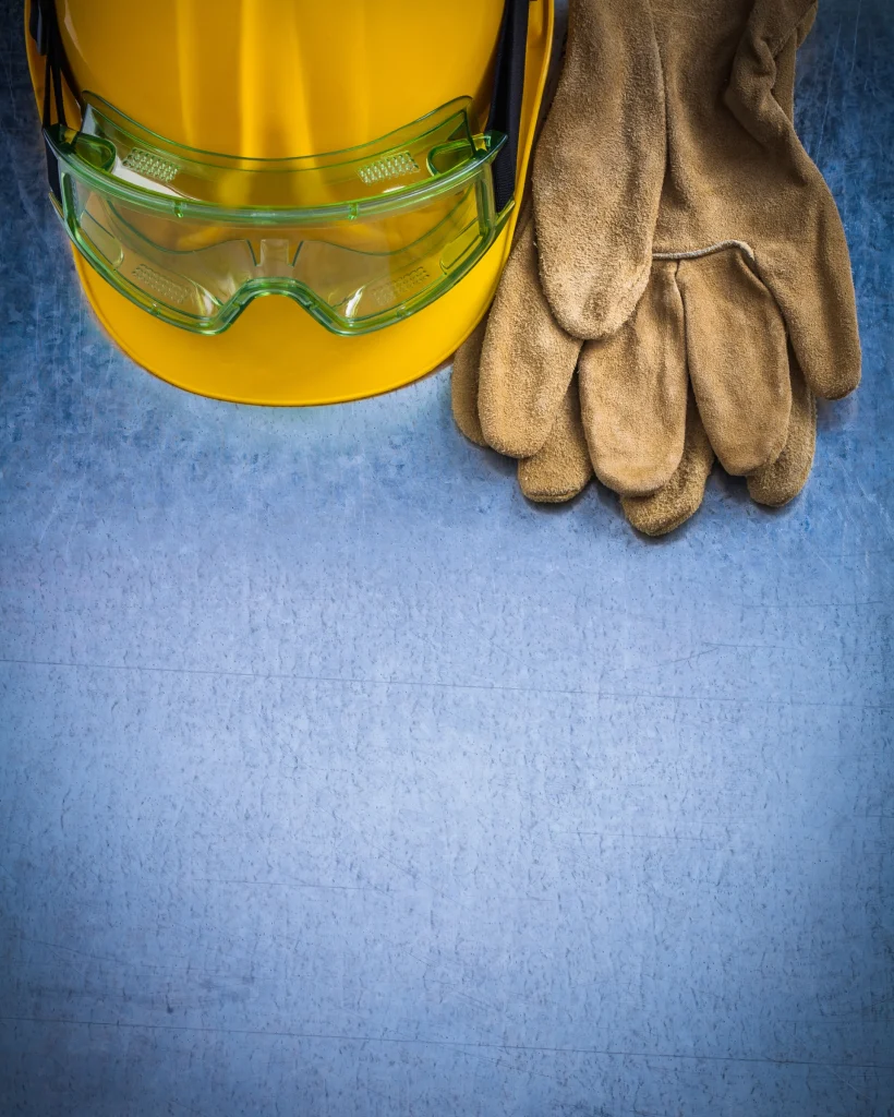 pair of safety leather gloves building helmet and 2026 01 11 09 27 07 utc